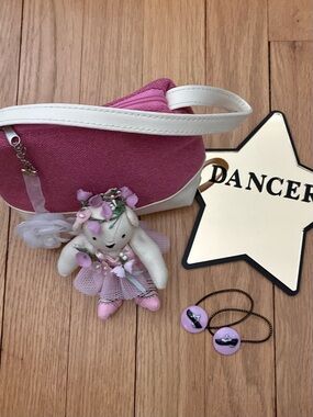 Vintage Ballet Dance Bear, Recital Bag, Mirror, Hair Ties